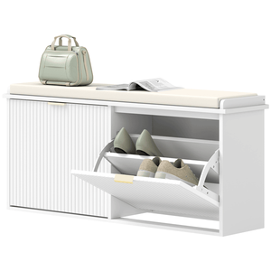 Mobile Portascarpe Moderno in Legno Massello con Ripiani Regolabili per Arredamento Casa - Product Image 2