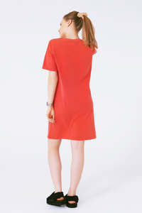 <b>Women's</b> <b>Red</b> Crew Neck <b>T</b>-<b>Shirt</b> 100% Cotton Loose Fit Casual Jersey Knitted Breathable Solid Color Short Sleeve All Seasons - Product Image 2