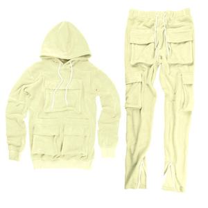 Survêtements d'outillage personnalisés de couleur unie 6 poches pantalons longs et combinaisons de jogging à capuche pour hommes fabriqués par Ludanza Industries USA 2024 - Product Image 2