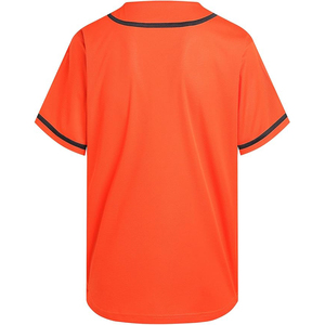 Camiseta de Béisbol Naranja de Moda, Manga Corta, Cierre de Botones, Color Sólido, Transpirable, de Poliéster, Ropa Deportiva para Adultos - Product Image 2