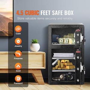 Cassaforte Ignifuga da 4,5 Piedi Cubi con Serratura a Chiave e Password, Portachiavi, Luce LED e Doppia Porta - Product Image 2
