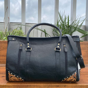 Sac de week-end unisexe en cuir usiné à la main de style vintage Sac de voyage d'affaires ou à usage personnel en cuir de vachette véritable personnalisé - Product Image 5