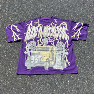 Nouvel ensemble personnalisé pour homme : T-shirt à épaules tombantes et short, 100 % coton, coupe courte et ample, en tissu tricoté épais - Product Image 3