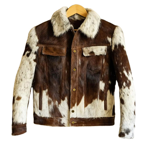 Custom Most Popular Premium Hair On Cowhide Leather <b>Jacket</b> Men Genuine Leather <b>Western</b> <b>Jacket</b> Custom OEM Wholesale - Product Image 5