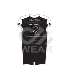 Uniforme de football américain pour hommes, bleu et blanc, col en V, manches courtes, 100% polyester, évacuation de l'humidité, coupe ajustée, impression sublimée, équipe - Product Image 2