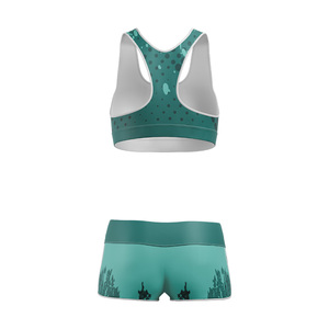 Factory Direct <b>Racer</b> <b>Back</b> Sports Bra and Shorts Set with Lightweight Breathable Fabric for Daily Activewear - Product Image 5