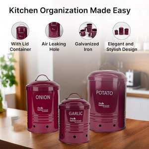 Boîte de rangement de cuisine en métal design, ensemble de boîtes en fer pour cuisine, boîtes au design unique - Product Image 3
