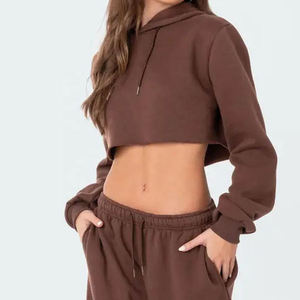 Sudadera con Capucha para Mujer, Estilo Urbano, Felpa, Informal, Top Corto, Logotipo Personalizado, Suministro al por Mayor, Calidad Premium, Invierno, 100% Algodón - Product Image 2