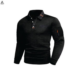 AIFRAN SPORTS เสื้อเชิ้ตผ้าฝ้ายแขนยาวสำหรับผู้ชาย สีพื้น ลำลอง คอปกติดกระดุม - Product Image 1