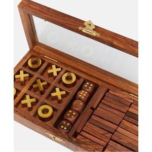 Juego de Tres en Raya de Madera con Acabado Natural y Dados, Exhibición Transparente Personalizada, Juego de Interior para Niños, Precio al por Mayor - Product Image 6