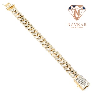 New Custom <b>Iced</b> <b>Out</b> Diamond Tennis Bracelet with Cuban Link Stainless Steel <b>Chain</b> Women Bracelet for Wholesale Purchase - Product Image 2