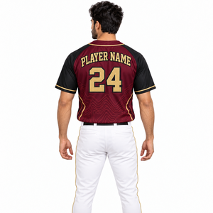 Maillot de baseball personnalisé à rayures pour hommes et femmes, chemise courte boutonnée, nom, numéro et logo brodés, uniforme de sport d'équipe 100% personnalisé - Product Image 4