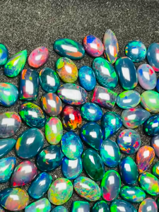 Opale d'Éthiopie naturelle, pierre précieuse en vrac, cabochon ovale, jeu de couleurs, cirée et huilée, certifiée IGI, traitée thermiquement pour la fabrication de bijoux - Product Image 3