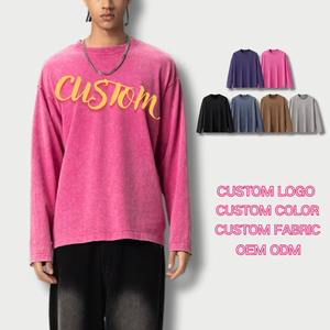 Camisetas de Manga Larga Casuales de Algodón Vintage de Alta Calidad, Personalizadas, con Hombros Caídos, Cuello Redondo, Estilo Urbano - Product Image 5