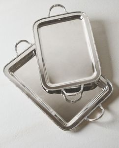 Modern Stainless Steel Metal Serving <b>Tray</b> For Tea Coffee Breakfast Lunch <b>Dinner</b> And Buffet Food Presentation - Product Image 6
