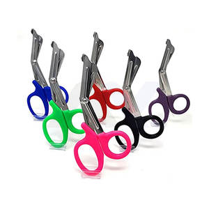 Tijeras EMT Coloridas de Uso Médico, Hoja de Acero Inoxidable, Mango de Plástico, Juego Estándar de 6 Piezas, Tijeras Quirúrgicas para Vendajes - Product Image 1