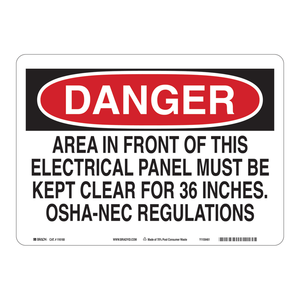 Panneau de signalisation de danger pour tableau électrique écologique, 36 pouces, utilisation intérieure/extérieure sécurisée - Product Image 2
