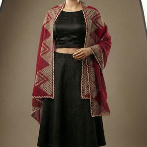 Vente en gros de châles islamiques de grande taille en couleurs assorties |   Voile léger en polyester respirant brodé de fleurs en strass dorés pour l'été au quotidien - Product Image 4