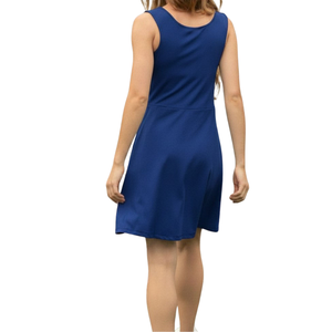Wholesale Women's Sleeveless Square Neck Fitted Solid Color <b>Dress</b> in Navy Blue Spandex Polyester For All Seasons Tennis <b>Dress</b> - Product Image 2