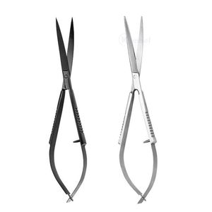 Factory Direct Black Spring Handle Fine Blade Stainless Steel Precision Reusable Professional Beauty Eyebrow Scissors Set - Product Image 2