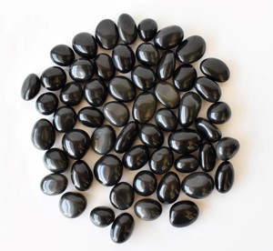 Piedras de Obsidiana Negra en Bruto de Primera Calidad al por Mayor, Pulidas a Mano, 1 kg, Forma Ovalada, para Arte, Coleccionismo y Decoración del Hogar - Product Image 1