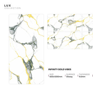 Dalle de porcelaine brillante Monarch Gleam 600x1200mm 60x120cm 24x48 pouces Grand format Solution de revêtement de sol architectural élégante - Product Image 1