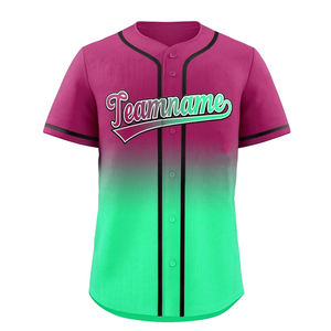 Maillot de baseball personnalisé à manches courtes avec nom du joueur imprimé numériquement, style chemise, séchage rapide, respirant, vente en gros, 100 % polyester - Product Image 6