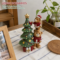 Figurine en résine personnalisée pour Noël, ours en peluche, ornement d'arbre, peint à la main, cadeau de fête, OEM ODM, polyrésine, décoration d'intérieur