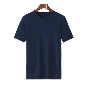 T-shirt à manches courtes pour homme, col rond, coupe classique, tricoté, décontracté, 100% coton, respirant - Product Image 4