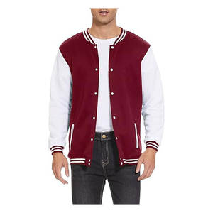 เสื้อแจ็คเก็ตวาร์ซิตี้ขนสัตว์คุณภาพสูงพร้อมแขนเสื้อหนังแท้ |   โรงงานผลิตเสื้อแจ็คเก็ต Letterman แบบสั่งทำขายส่ง - Product Image 4