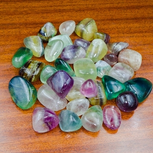 Pierres roulées en fluorite naturelle multicolore, cristal de guérison en fluorite arc-en-ciel pour la méditation Reiki, décoration énergétique, vente en gros - Product Image 4