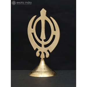 แฮนด์เมด6 "waheguru Khanda Khanda sahib รูปปั้นทองเหลืองสัญลักษณ์ทางศาสนา sikh - Product Image 3