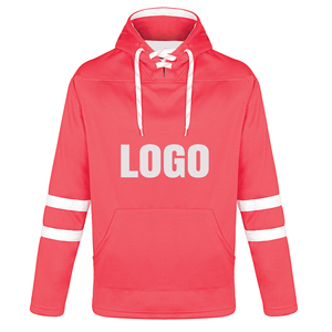 Sudadera con Capucha Unisex Negra para Hockey sobre Hielo con Rayas Amarillas, Cierre de Cordón, Manga Larga, Ropa Deportiva de Poliéster - Product Image 2