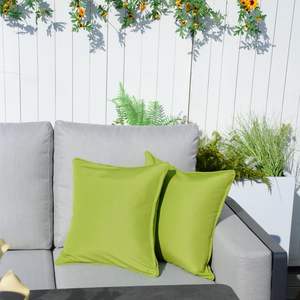 Set of 2 16.54\" X 16.54\" <b>Outdoor</b> Patio Green <b>Throw</b> Pillows Durable Polyester Fabric - Product Image 1