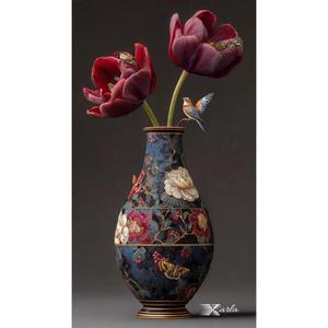 Tabletop <b>Decorative</b> <b>Vase</b> For Artificial Plants Flower Holder White Enamel Marble Texture Modern <b>Vase</b> Home Decoration Centerpiece - Product Image 3