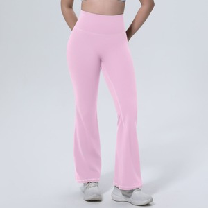 Breathable Women <b>Flared</b> Pants High Waist Elastic Yoga <b>Leggings</b> Sports Running Trousers - Product Image 1