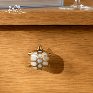 Handcrafted Brass Turtle Cabinet <b>Knob</b> Decorative Drawer Pull Wardrobe Door Handle Coastal Furniture Hardware Accent - Product Image 1