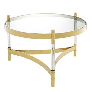 METAL <b>ROUND</b> CENTER <b>TABLE</b> FOR LIVING ROOM FURNITURE MODERN COFFEE <b>TABLE</b> WITH GLASS TOP HOT SELLING <b>BAR</b> <b>TABLE</b> - Product Image 1