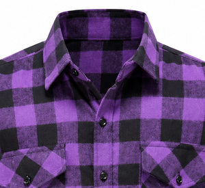Camisa de Franela 100% Algodón para Hombre, Estilo Clásico a Cuadros, Botones de Cuerno, Transpirable, Ecológica, de Secado Rápido, Manga Larga, Estilo Casual Urbano - Product Image 5