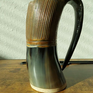 Cuerno para beber Medieval vikingo Natural pulido, cuernos de vaca de ágata, decoración de recuerdo para beber cerveza, estilo de amor, portátil para Cristo - Product Image 1