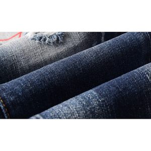 Jeans bleus délavés personnalisés pour hommes, pantalons en denim délavé pour le streetwear, les tenues décontractées, la mode quotidienne et les vêtements OEM - Product Image 6