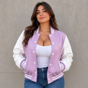 Cognac Leather <b>varsity</b> <b>jacket</b> | <b>Women's</b> Letterman Coat | Striped <b>Bomber</b>, <b>Women</b>’s Letterman <b>Jacket</b> , Leather <b>Jacket</b> woman - Product Image 1