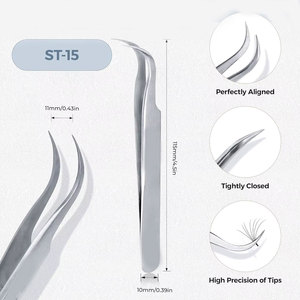 แหนบปลายไฟเบอร์กันลื่น ความแม่นยำสูง สำหรับต่อขนตา - Product Image 6