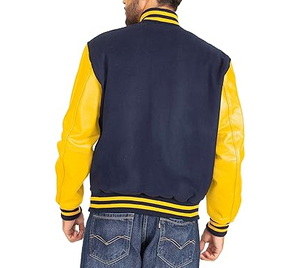 2025 Vintage Sport Style Women's Custom Plus Size Leather Sleeve Jacket Long Breathable Custom Knitted for <b>Men</b> for Winter - Product Image 2