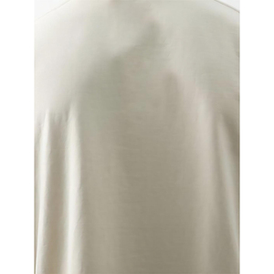 เสื้อยืดแขนสั้นผู้ชายทรงโอเวอร์ไซส์ มีกระเป๋าหน้าอก สีเบจ ผ้าฝ้าย สไตล์ลำลอง คอกลม สีพื้น ผ้าถัก - Product Image 4