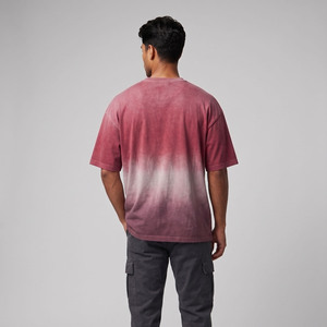 Fabricante de camisetas extragrandes personalizadas para hombre, camisetas casuales vintage de algodón grueso con lavado ácido y efecto descolorido por el sol para hombre - Product Image 2