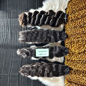 หนังกําพร้าชิดชิดธรรมชาติ 100% ลําบาก Virgin ดิบอินเดียมัดผมผู้หญิงสีดําวัดต่อผมมนุษย์ - Product Image 3