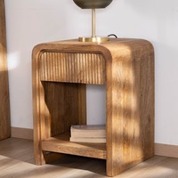 Table de chevet en bois d'acacia Vandana Golden Design avec 1 tiroir facetté Céresto
