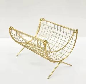 Cesta de regalo metálica para eventos, cesta para guardar frutas y pan, cesta de regalo para catering. - Product Image 2