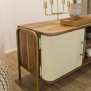 Soporte para TV Vandana Mira Pebble en madera de acacia y metal - Product Image 3